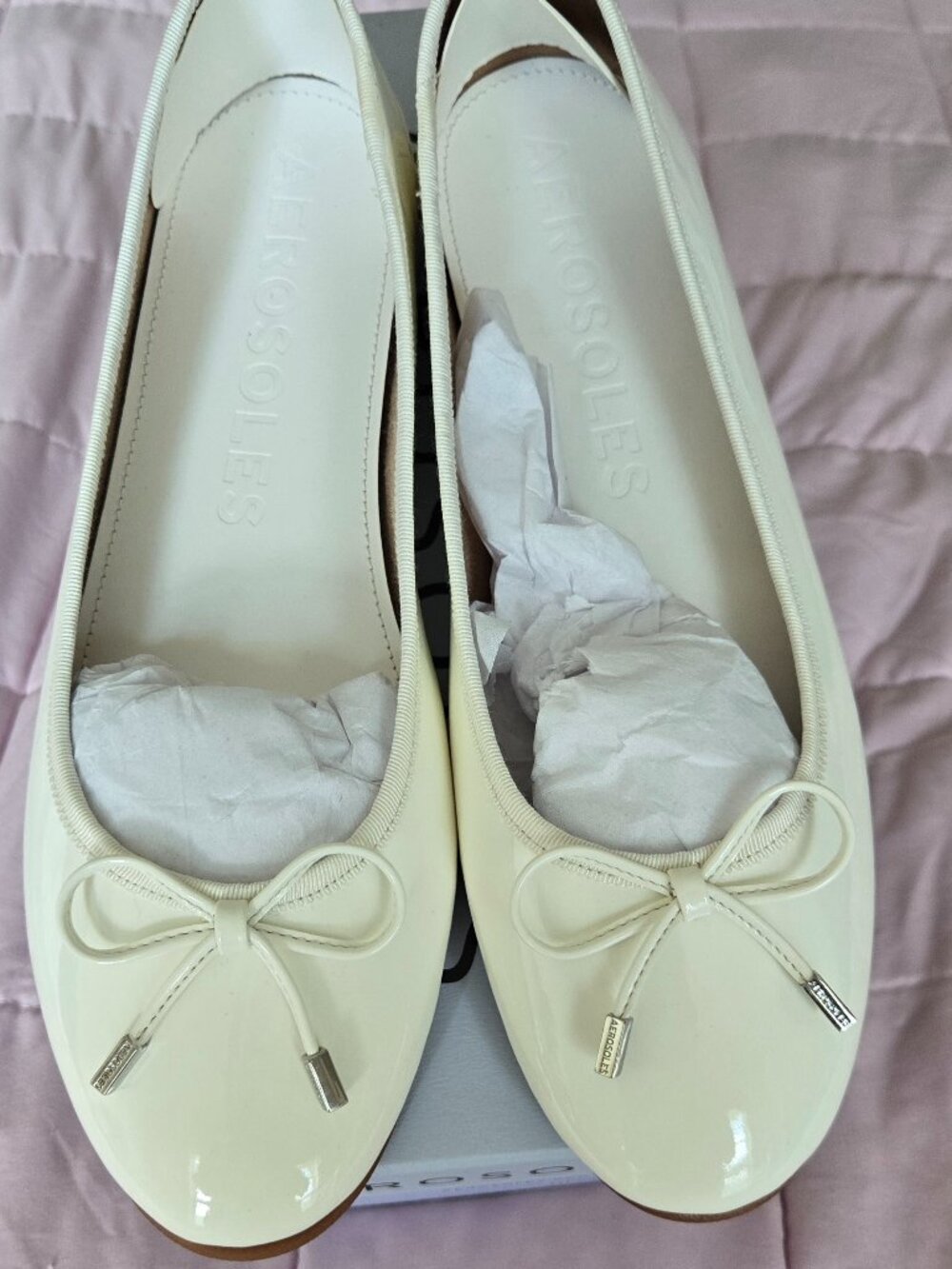 Aerosoles PIA White Patent Flats | Women’s 10.5 M | New